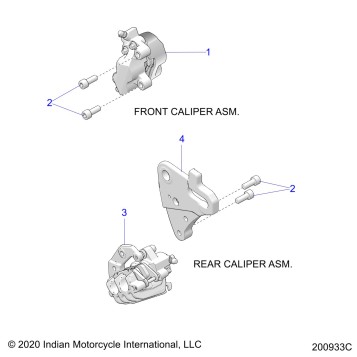 BRAKES, CALIPERS, FRONT and REAR - N22TCABB ALL OPTIONS (200933C)