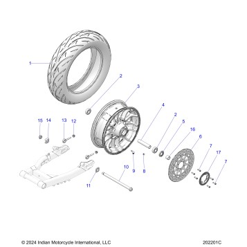 WHEEL, REAR - N26DSDBH/DSGBH ALL OPTIONS (202201C)