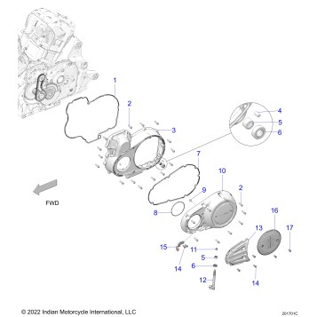 ENGINE, PRIMARY COVER ASM. - N24LDGRR/LDHRR ALL OPTIONS (201701C)