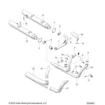 ENGINE, EXHAUST - N24TCDBB/TC9BB ALL OPTIONS (202086C)