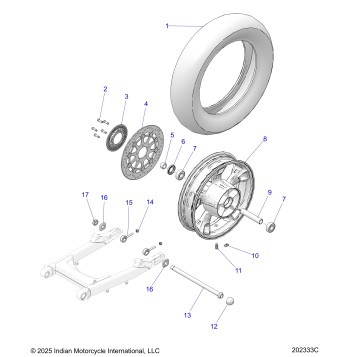 WHEEL, REAR - N26SSE77 (202333C)