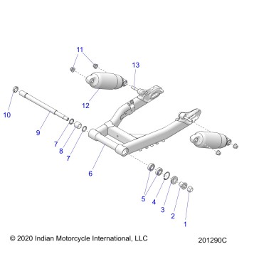 SUSPENSION, REAR ASM., SWING ARM AND SHOCKS - N24DLBAG/DLCAG ALL OPTIONS (201290)