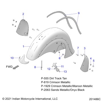 BODY, FENDER, FRONT - N22THABB ALL OPTIONS (201486C)