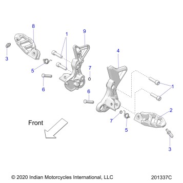 CHASSIS, DRIVER FOOTPEGS - N22RTT22 (201337C)