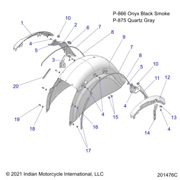 BODY, FENDER, REAR - N22TJDBB (201476C)