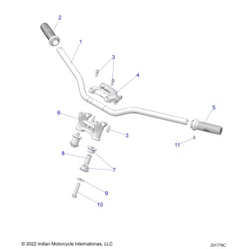 STEERING, HANDLEBAR MOUNTING and GRIPS - N24DMDBH/DMGBH ALL OPTIONS (201776C)