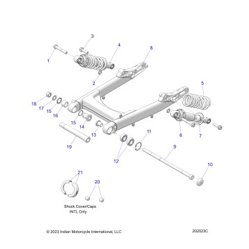 SUSPENSION, REAR ASM., SWING ARM AND SHOCKS - N25SCB76/SCC76/SCD76/SCF76 (202023C)