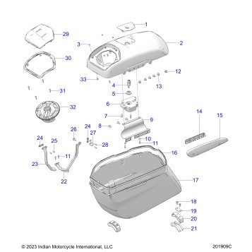 BODY, SADDLEBAG ASM - N24TKEBB ALL OPTIONS (201909C)