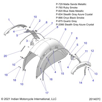 BODY, FENDER, REAR - N22TCDBB ALL OPTIONS (201407C)