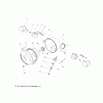ELECTRICAL, HEADLIGHT and TURN SIGNALS - N20MTA11/MTB11 ALL OPTIONS (49INDIANHEADLAMP15SCOUT)
