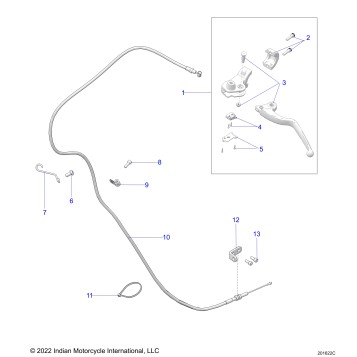 CONTROLS, CLUTCH LEVER and CABLE - N24TKEBB ALL OPTIONS (201622C)