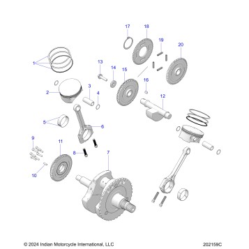 ENGINE, PISTON and CRANKSHAFT - N25TRABB/TRPBB ALL OPTIONS (202159C)