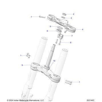 STEERING, UPPER AND LOWER CLAMPS - N26LFRRR ALL OPTIONS (202140C)