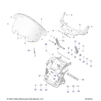 BODY, FAIRING ASM, WINDSHIELD MOUNT - N24TKEBB ALL OPTIONS (201937C)