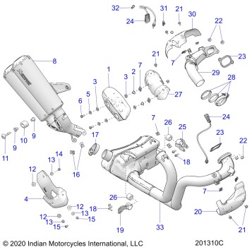 ENGINE, EXHAUST ASM (FTR S/CHAMPIONSHIP EDITION/SPECIAL EDITION) - N22RZS25/RTE25 (201310C)
