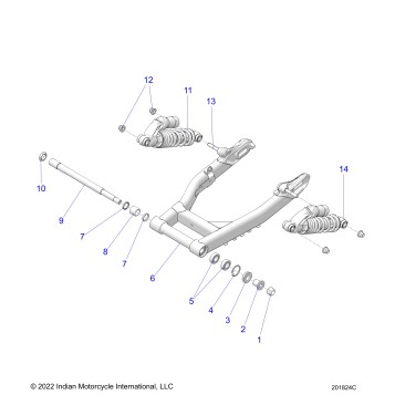 SUSPENSION, REAR ASM., SWING ARM AND SHOCKS - N24DSDBH/DSGBH ALL OPTIONS (201824C)