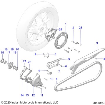 DRIVE TRAIN, SPROCKETS, GUARDS AND CHAIN - N22RZA22/RZS25/RTE25 (201305C)