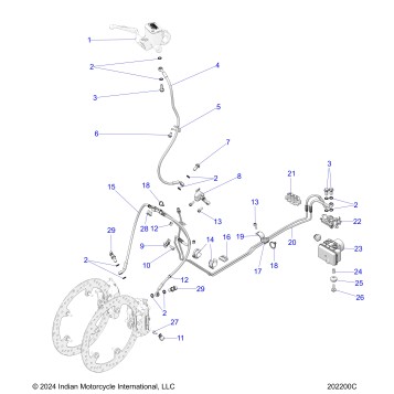 BRAKES, FRONT ASM., W/ABS - N25DSDBH/DSGBH ALL OPTIONS (202200C)