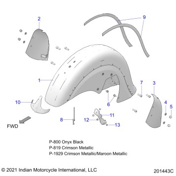 BODY, FENDER, FRONT - N22TRABB ALL OPTIONS (201443C)