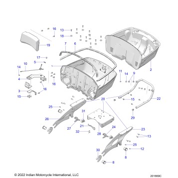 BODY, TRUNK BASE MOUNTING ASM. - N24TKEBB ALL OPTIONS (201669C)