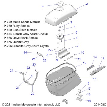 BODY, SADDLEBAG ASM. - N22TCDBB ALL OPTIONS (201408C)