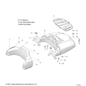 BODY, TRUNK LID AND BACKREST ASM. - N22LDGRR/LDHRR ALL OPTIONS (201493C)