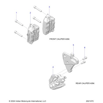 BRAKES, CALIPERS, FRONT and REAR - N26LFRRR ALL OPTIONS (202137C)