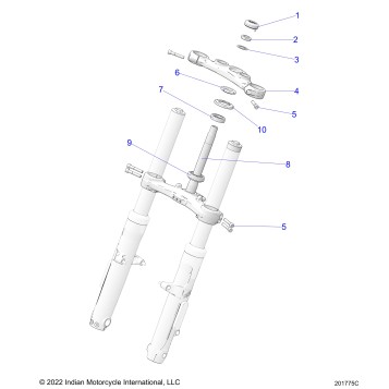 STEERING, UPPER AND LOWER CLAMPS - N24DLBAG/DLCAG ALL OPTIONS (201775C)