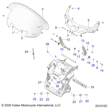 BODY, FAIRING ASM, WINDSHIELD MOUNT - N22TCEBB ALL OPTIONS (201010C)