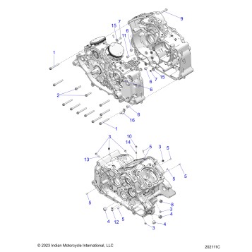 ENGINE, CRANKCASE ASM., PLUGS, DOWELS - N25SCB76/SCC76/SCD76/SCF76 (202111C)