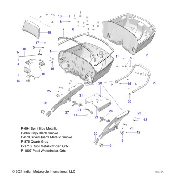 BODY, TRUNK BASE MOUNTING ASM. - N22LDDRR/LDFRR ALL OPTIONS (201510C)