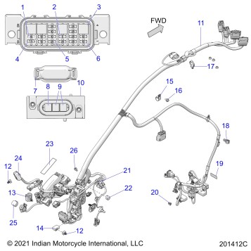 ELECTRICAL, WIRE HARNESS 1 - N22LCBRR ALL OPTIONS (201412C)