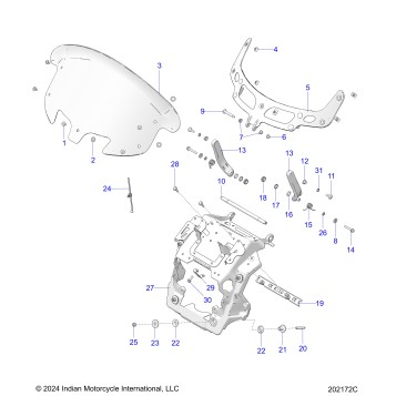 BODY, FAIRING ASM, WINDSHIELD MOUNT - N25TREBB ALL OPTIONS (202172C)