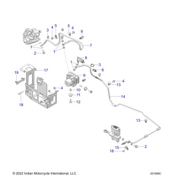 BRAKES, BRAKE LINE, REAR, AND ABS MODULE ASM. - N24LDGRR/LDHRR ALL OPTIONS (201698C)