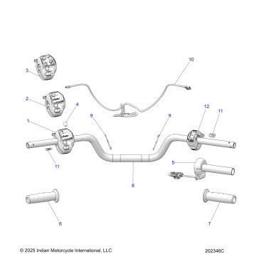 STEERING, HANDLEBAR ASM. & HARNESS - N26SBB76/SBC76/SBD76 (202346C)