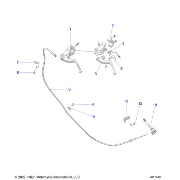 CONTROLS, CLUTCH LEVER and CABLE - N24DLBAG/DLCAG ALL OPTIONS (201778C)