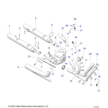 ENGINE, EXHAUST - N24LDGRR/LDHRR ALL OPTIONS (201704C)