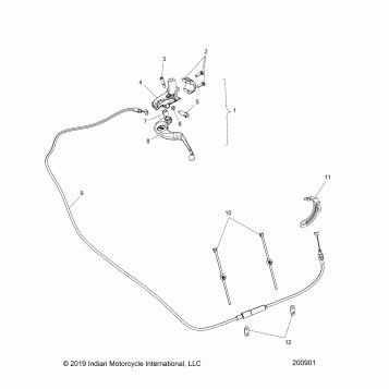 CONTROLS, CLUTCH LEVER ASM. and CABLE - N20MTA11/MSB11 ALL OPTIONS (200901)