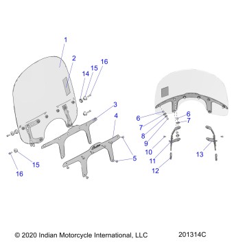 BODY, WINDSHIELD - N24DBABH/DBFBH ALL OPTIONS ALL OPTIONS (201314C)