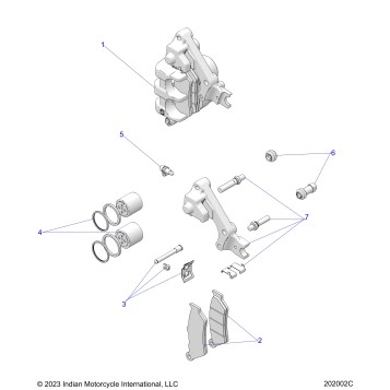 BRAKES, CALIPER, FRONT ASM. - N25SCB76/SCC76/SCD76/SCF76 (202002C)