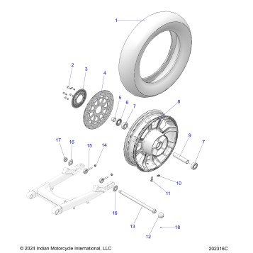 WHEEL, REAR - N25SSB76/SSC76/SSD76/SSF76 (202316C)