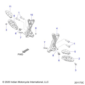 CHASSIS, DRIVER FOOTPEGS - N22RZA22/RZS25 (201173C)