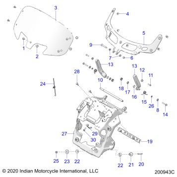 BODY, FAIRING ASM, WINDSHIELD MOUNT - N21TCBAA ALL OPTIONS (200943C)