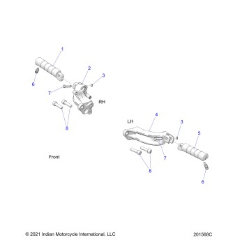 CHASSIS, FOOTPEGS - N22MTC00/MTD00 ALL OPTIONS (201568C)