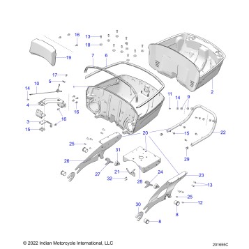 BODY, TRUNK BASE MOUNTING ASM. - N24TRABB/TRPBB ALL OPTIONS (201655C)