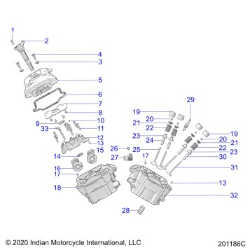 ENGINE, CYLINDER HEAD ASM. - N22RZA22/RZS25/RTE25 (201186C)