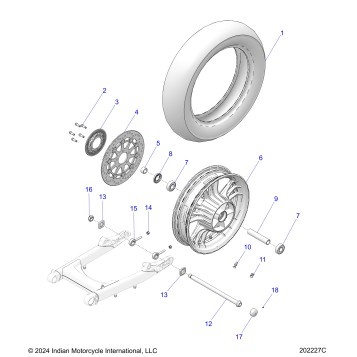 WHEEL, REAR - N25SCB61/SCC61 (202227C)