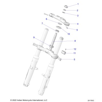 STEERING, UPPER AND LOWER CLAMPS - N24DBABH/DBFBH ALL OPTIONS (201783C)