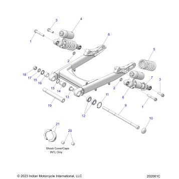 SUSPENSION, REAR ASM., SWING ARM AND SHOCKS - N26SSE77 (202061C)