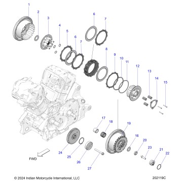 DRIVE TRAIN, CLUTCH AND PRIMARY DRIVE - N26LFRRR ALL OPTIONS (202119C)